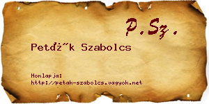 Peták Szabolcs névjegykártya