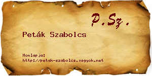 Peták Szabolcs névjegykártya