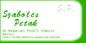 szabolcs petak business card